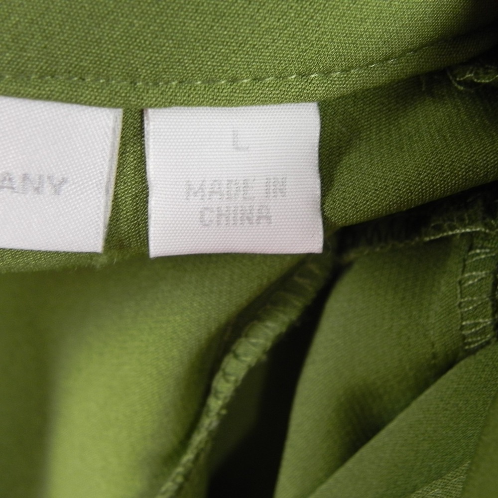 New York & Company Jumpsuit Womens Large Madie V-Neck Ruffled Shoulder Green - Picture 4 of 13